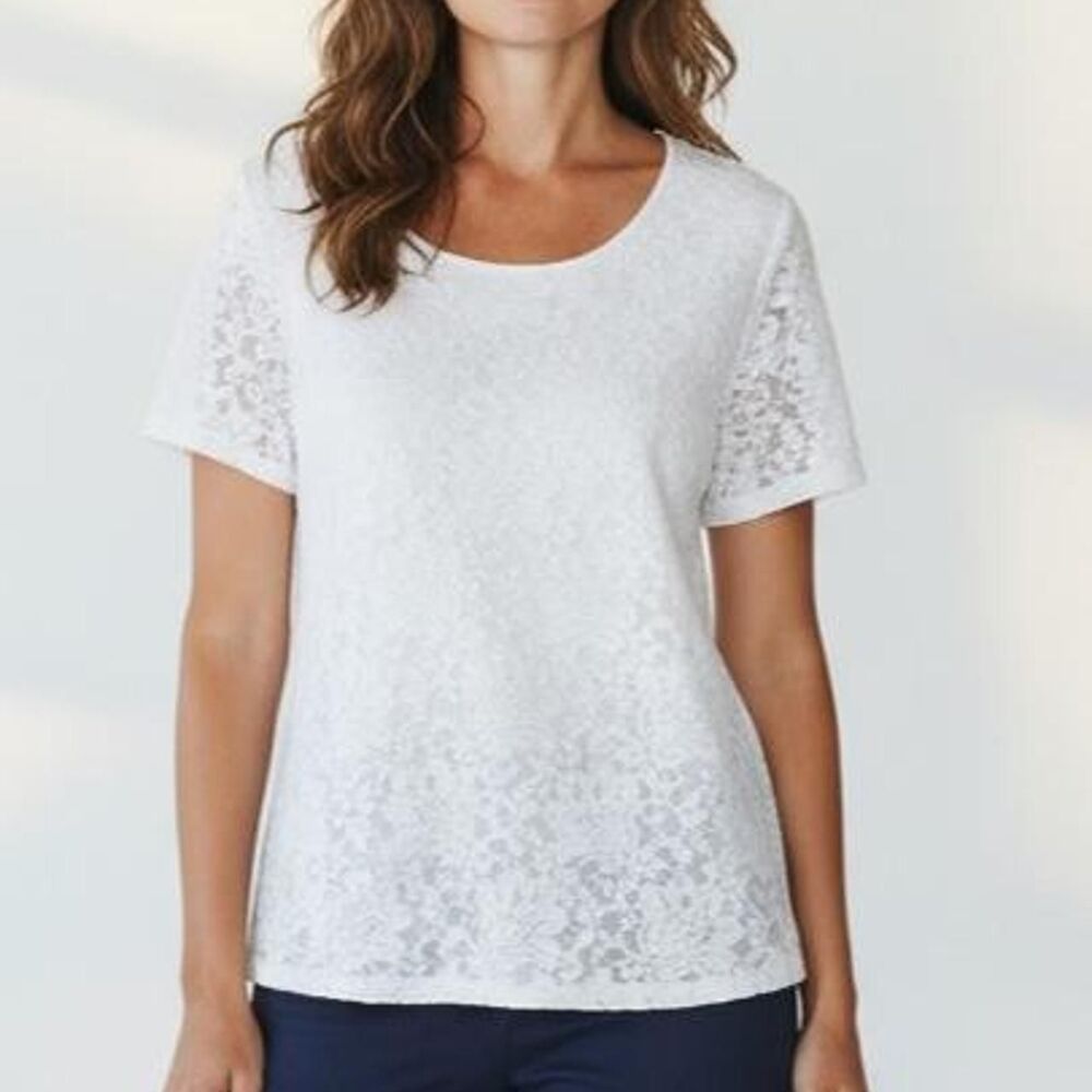Calvin Klein Lace White TShirt L/XL